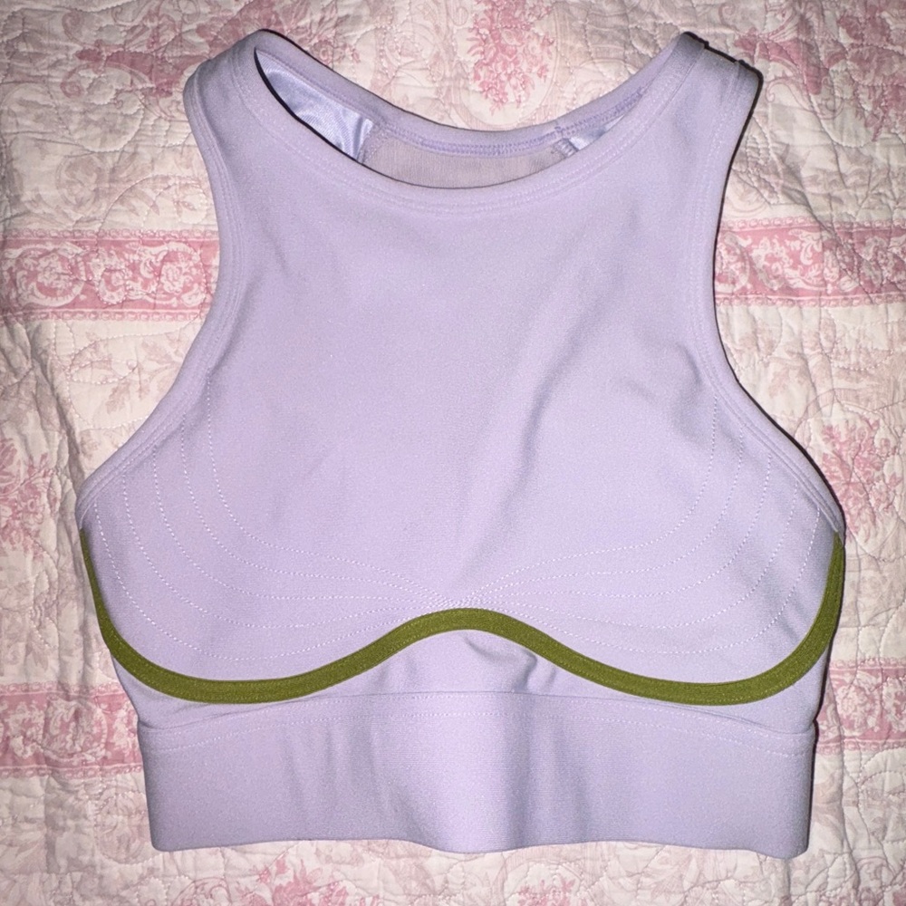 Fabletics Lavender and Olive Sports Bra